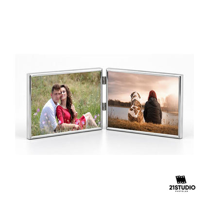 Cambridge Silver Hinged Twin Horizontal 7x5 21STUDIO PHOTOLAB