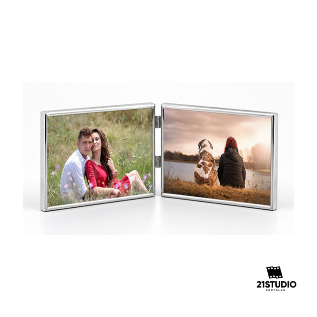 Cambridge Silver Hinged Twin Horizontal 7x5 21STUDIO PHOTOLAB