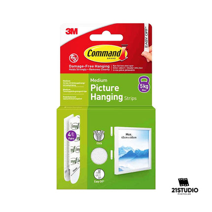 Command Medium picture Hanging Strip White 5Kg 4 pairs COMMAND