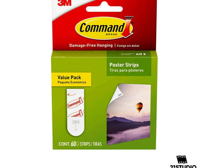 Command poster hanging strips small White 60-strips COMMAND