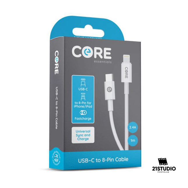 CORE USB C TO 8PIN CABLE 1M 2.4A CORE