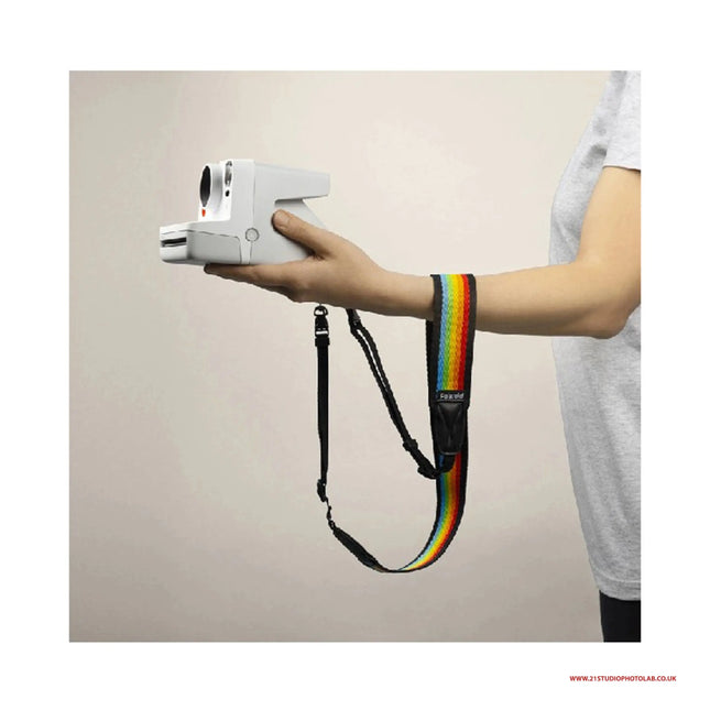 POLAROID CAMERA STRAP FLAT RAINBOW BLACK Polaroid