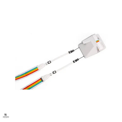 POLAROID CAMERA STRAP FLAT RAINBOW WHITE Polaroid