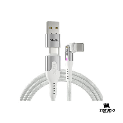 Statick Powerpivot Pro cable 3M UsbA/-C To C White 21STUDIO PHOTOLAB
