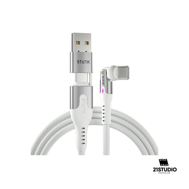 Statick Powerpivot Pro cable 3M UsbA/-C To C White 21STUDIO PHOTOLAB