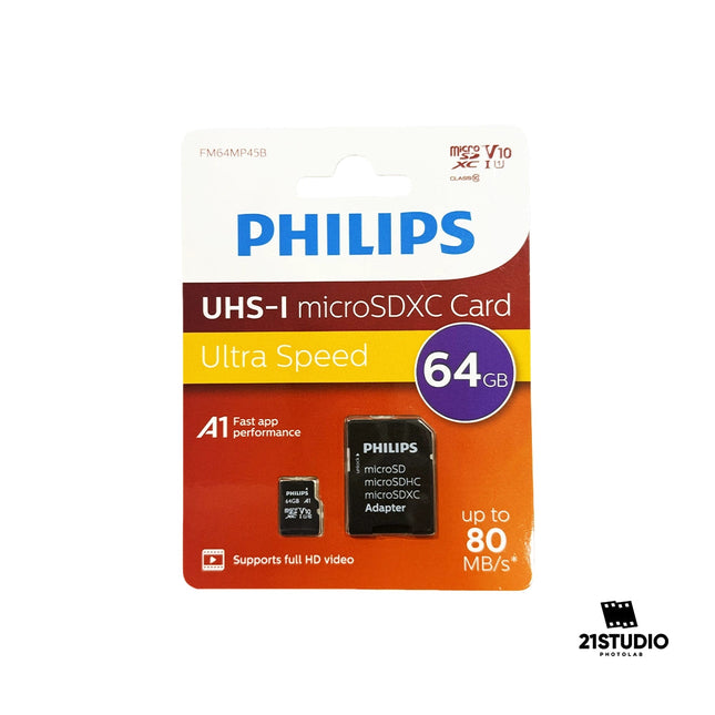 Phillips micro SDXC MEMORY WITH ADAPTER 64GB PHILIPS